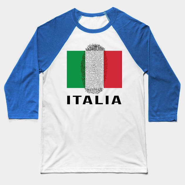 Italy Flag DNA Baseball T-Shirt by Rocky Ro Designs